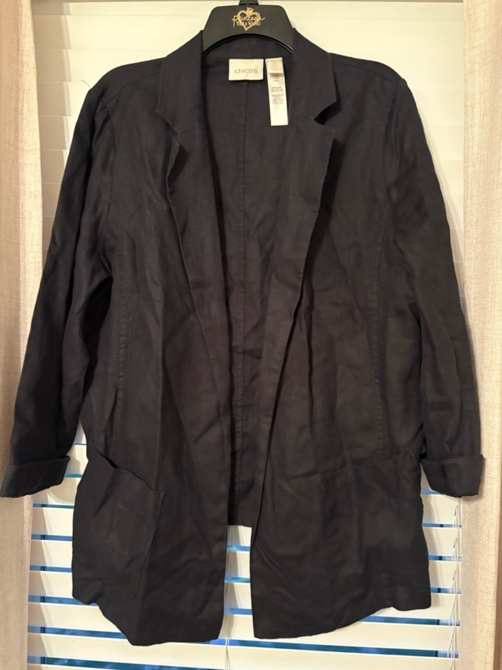 Chicos Linen Blazer sz 2 (12/14)